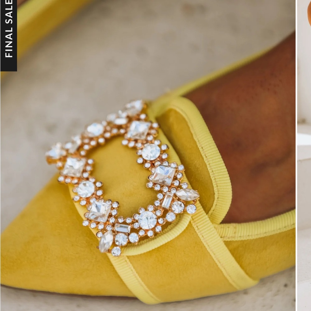 Vici Yellow Flats with Ornate Embellishment